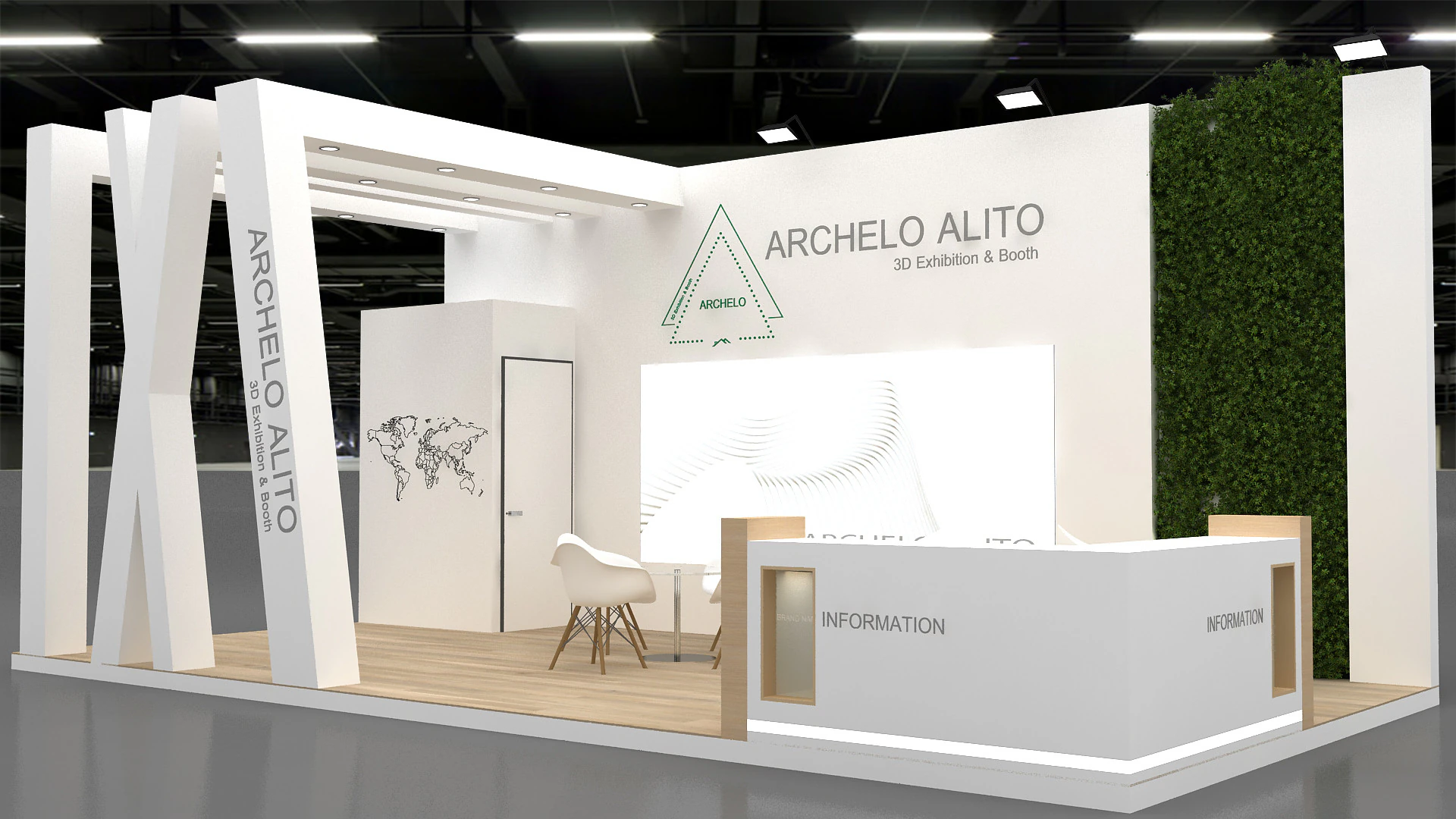 3D Exhibition Stand 3D Model .c4d .max .obj .3ds .fbx .stl .blend 