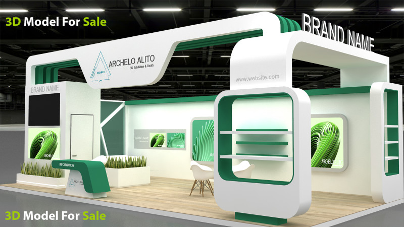 3d kiosk booth Model 3D .c4d .max .obj .3ds .fbx .stl .blend