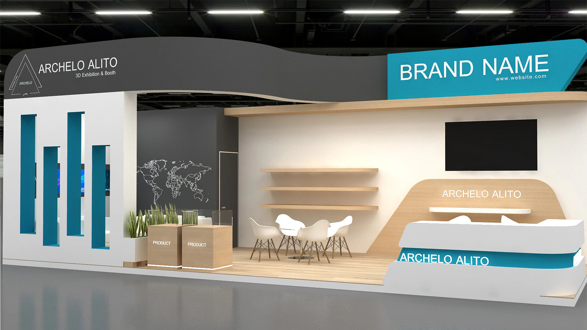 3D Booth Design 3D Model .c4d .max .obj .3ds .fbx .stl .blend 