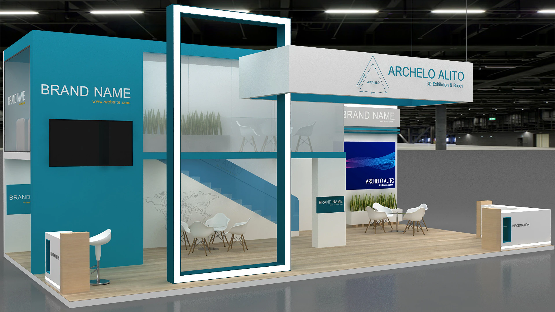 3d kiosk booth 3D Model .c4d .max .obj .3ds .fbx .stl .blend 