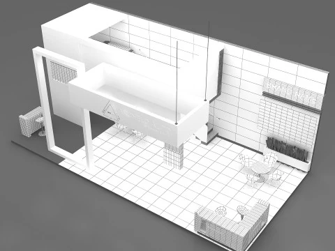 3d kiosk booth 3D Model