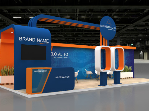 3d kiosk booth Modèle 3D