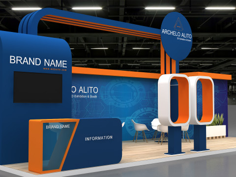 3d kiosk booth Modèle 3D