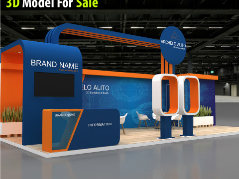 3d kiosk booth Modèle 3D
