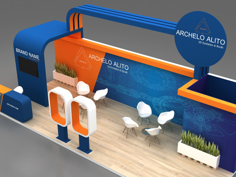 3d kiosk booth Modèle 3D