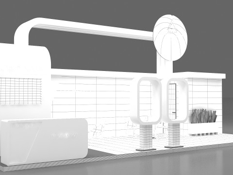 3d kiosk booth Modèle 3D