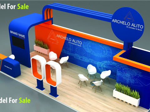 3d kiosk booth Modèle 3D