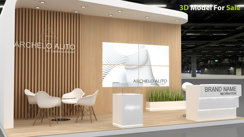 Exhibition stall 3D 模型 .c4d .max .obj .3ds .fbx .stl .blend 