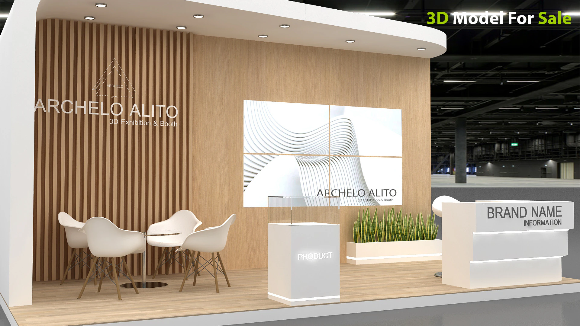 Exhibition stall 3D Model .c4d .max .obj .3ds .fbx .stl .blend
