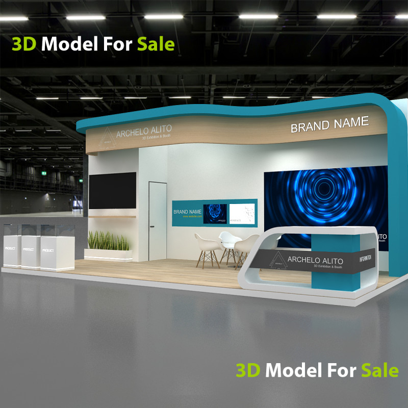 3D Exhibition Stand Model 3D .c4d .max .obj .3ds .fbx .stl .blend 