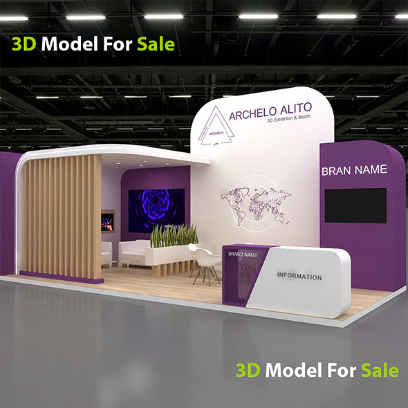 3d stall exhibition 3D Model .c4d .max .obj .3ds .fbx .stl .blend 