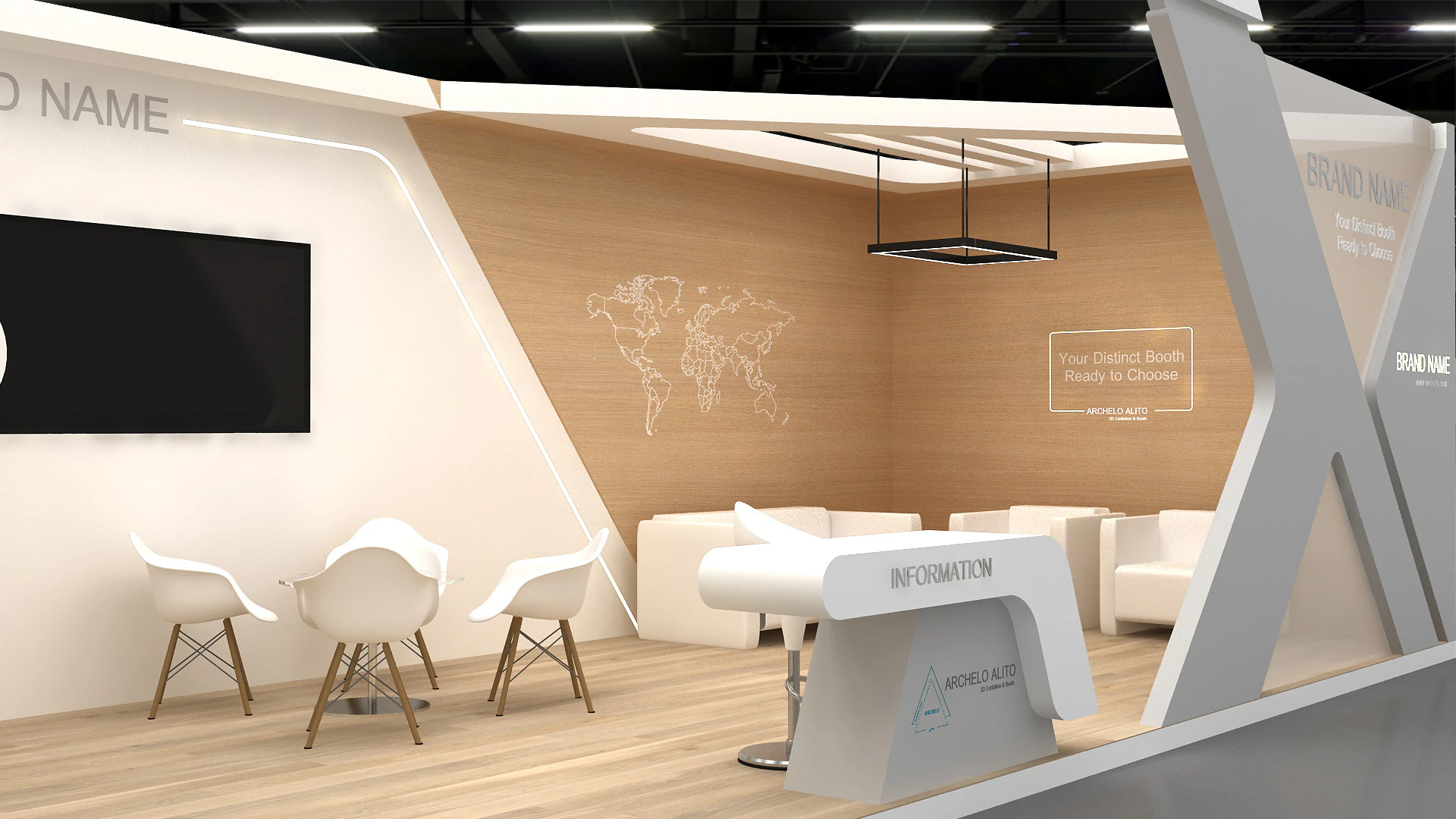 Exhibition stand 3D Model .c4d .max .obj .3ds .fbx .stl .blend 
