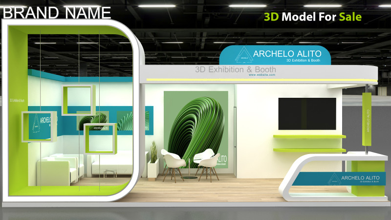 exhibition booth Modello 3D .c4d .max .obj .3ds .fbx .stl .blend