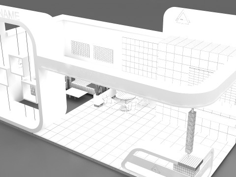 exhibition booth Modello 3D