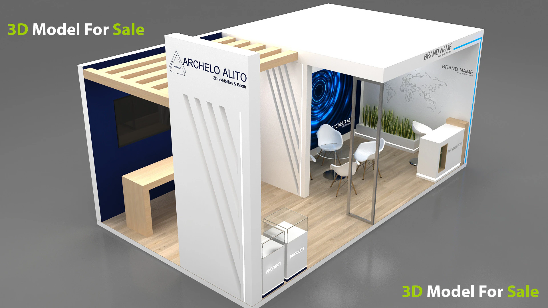 3D Booth Design 3D Model .c4d .max .obj .3ds .fbx .stl .blend 