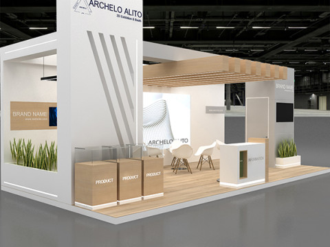 Modern exhibition booth Modelo 3D