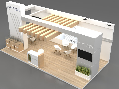 Modern exhibition booth 3D Model
