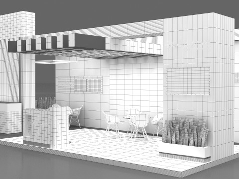 Modern exhibition booth 3D Model