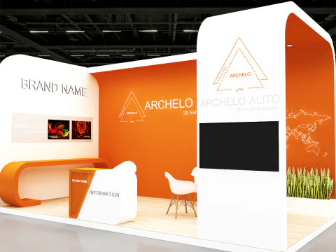 Modern exhibition booth 3D Model