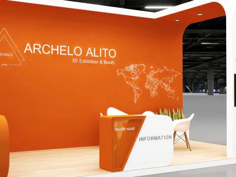 Modern exhibition booth 3D Model
