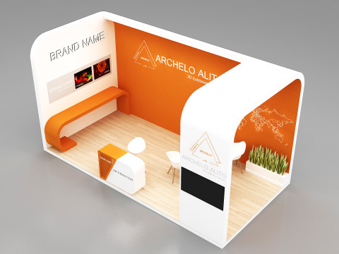 Modern exhibition booth 3D Model