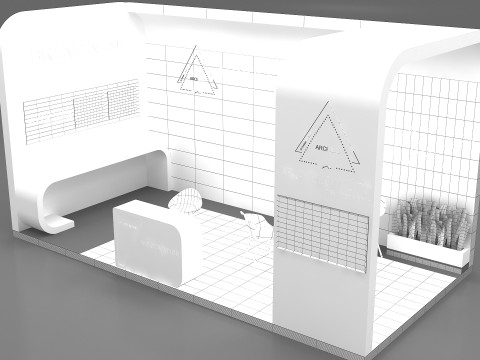 Modern exhibition booth 3D Model