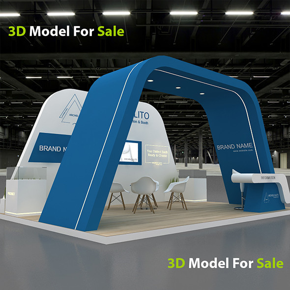 3D Exhibition Stand Modello 3D .c4d .max .obj .3ds .fbx .stl .blend 