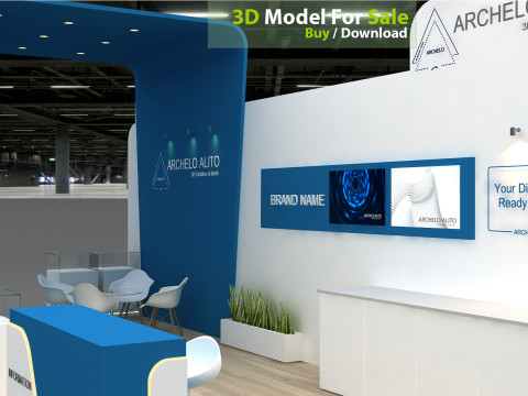 3D Exhibition Stand stall Modello 3D