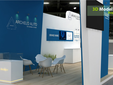 3D Exhibition Stand stall Modello 3D
