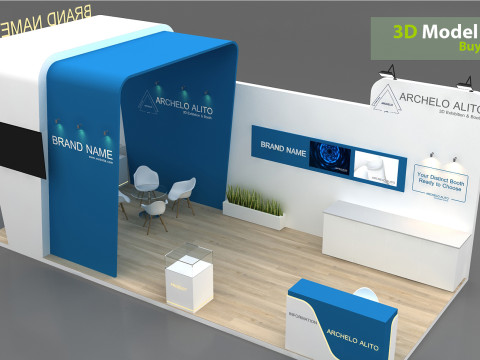3D Exhibition Stand stall Modello 3D