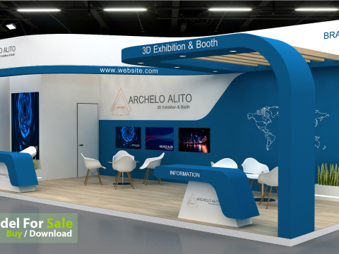 3d stand kiosk 3D 模型