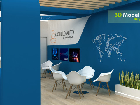 3d stand kiosk Modelo 3D