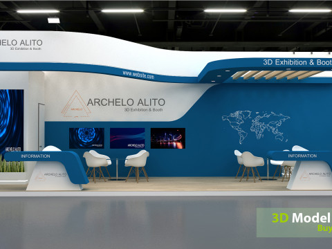 3d stand kiosk Modelo 3D