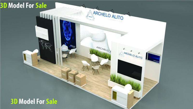 3D Exhibition Booth Design 3D Модель .c4d .max .obj .3ds .fbx .stl .blend