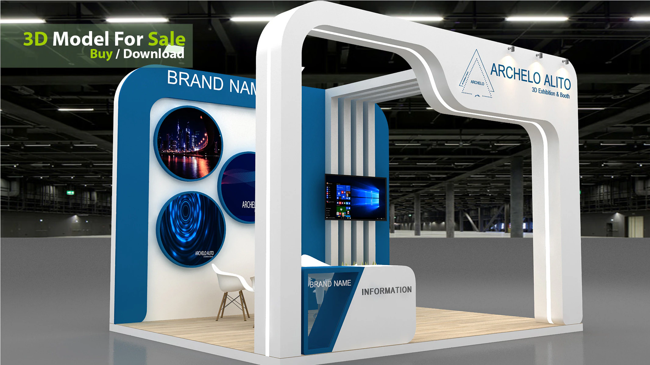 3D Booth Design 3D Model .c4d .max .obj .3ds .fbx .stl .blend 