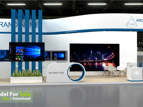 3D Exhibition Booth Model Modello 3D
