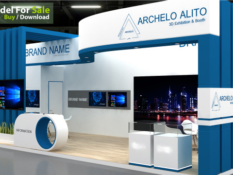 3D Exhibition Booth Model Modello 3D