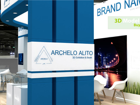 3D Exhibition Booth Model Modello 3D