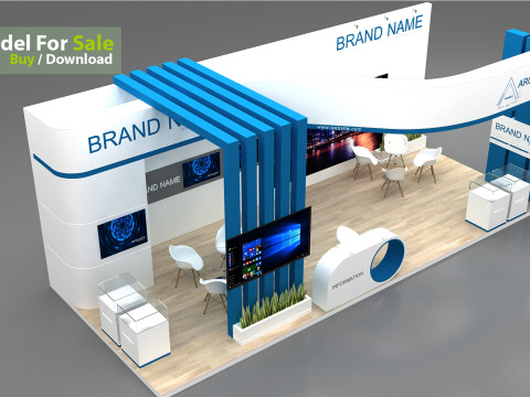 3D Exhibition Booth Model Modello 3D
