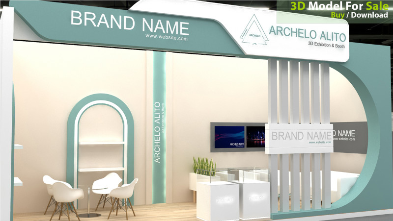 3D Booth Design Modello 3D .c4d .max .obj .3ds .fbx .stl .blend 
