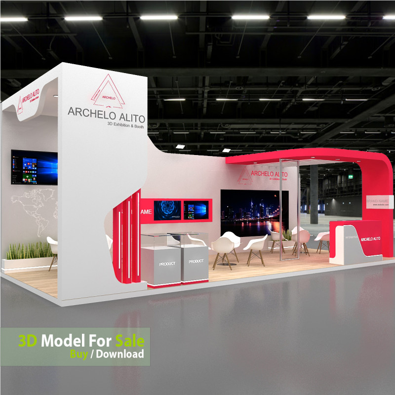 3d exhibition 3D 모델 .c4d .max .obj .3ds .fbx .stl .blend