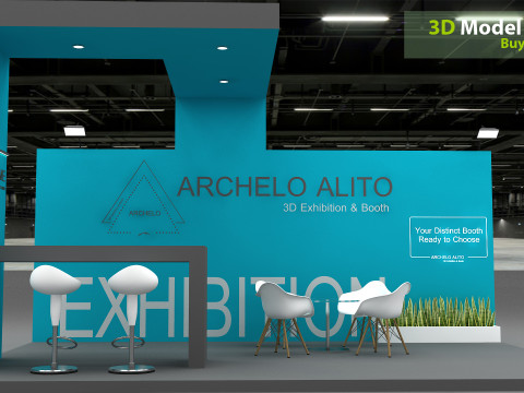 3D Exhibition Stand stall Modello 3D
