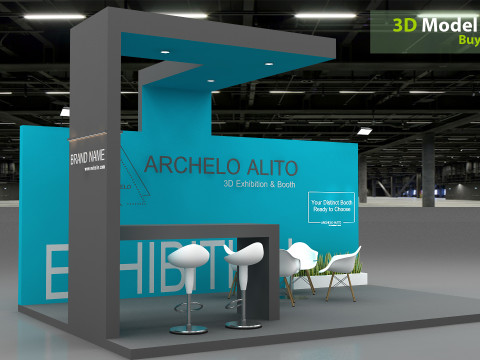 3D Exhibition Stand stall Modello 3D