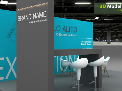 3D Exhibition Stand stall Modello 3D