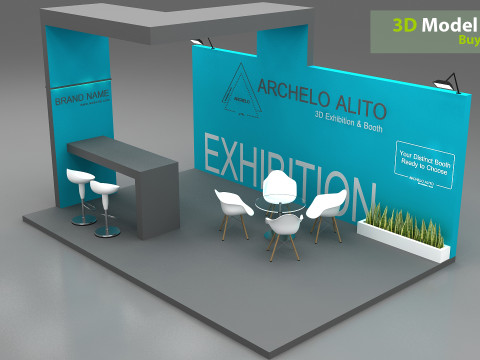 3D Exhibition Stand stall Modello 3D