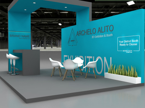 3D Exhibition Stand stall Modello 3D