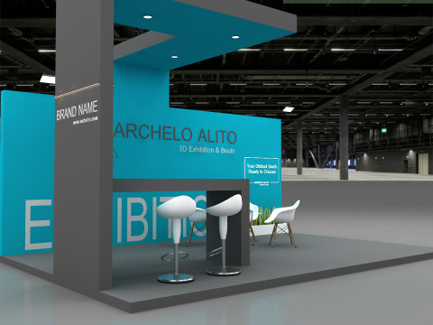 3D Exhibition Stand stall Modello 3D