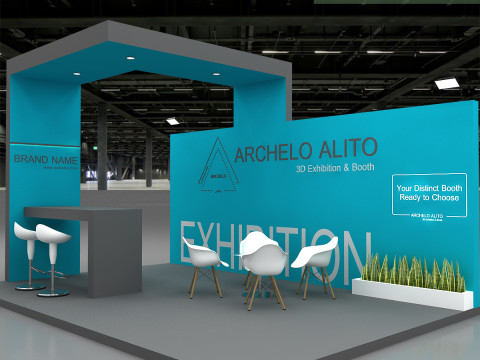 3D Exhibition Stand stall Modello 3D