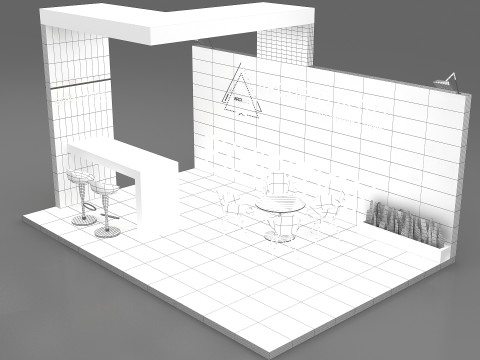 3D Exhibition Stand stall Modello 3D