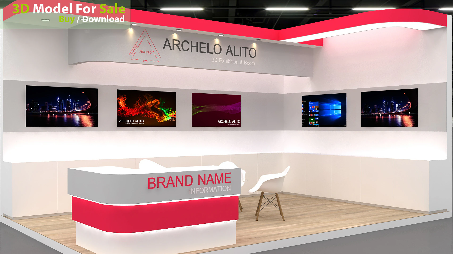 3D Booth Design 3D Model .c4d .max .obj .3ds .fbx .stl .blend 